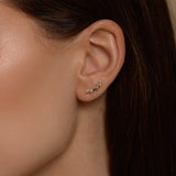 14K Solid Gold Marquise Curved Leaf Stud – Anygolds
