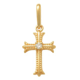 14K Solid Gold Diamond Gothic Cross Pendant – Anygolds