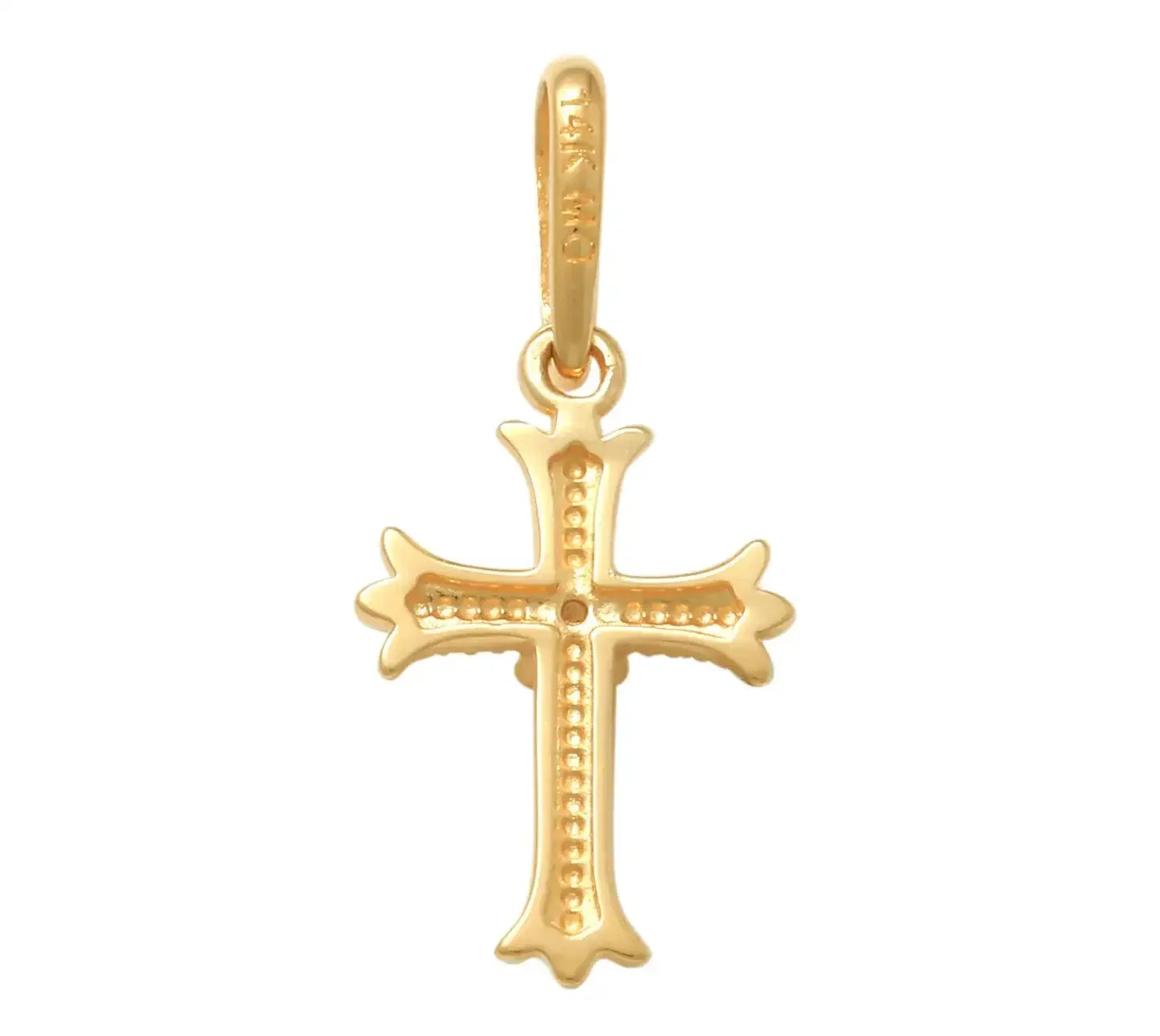 14K Solid Gold Diamond Gothic Cross Pendant – Anygolds