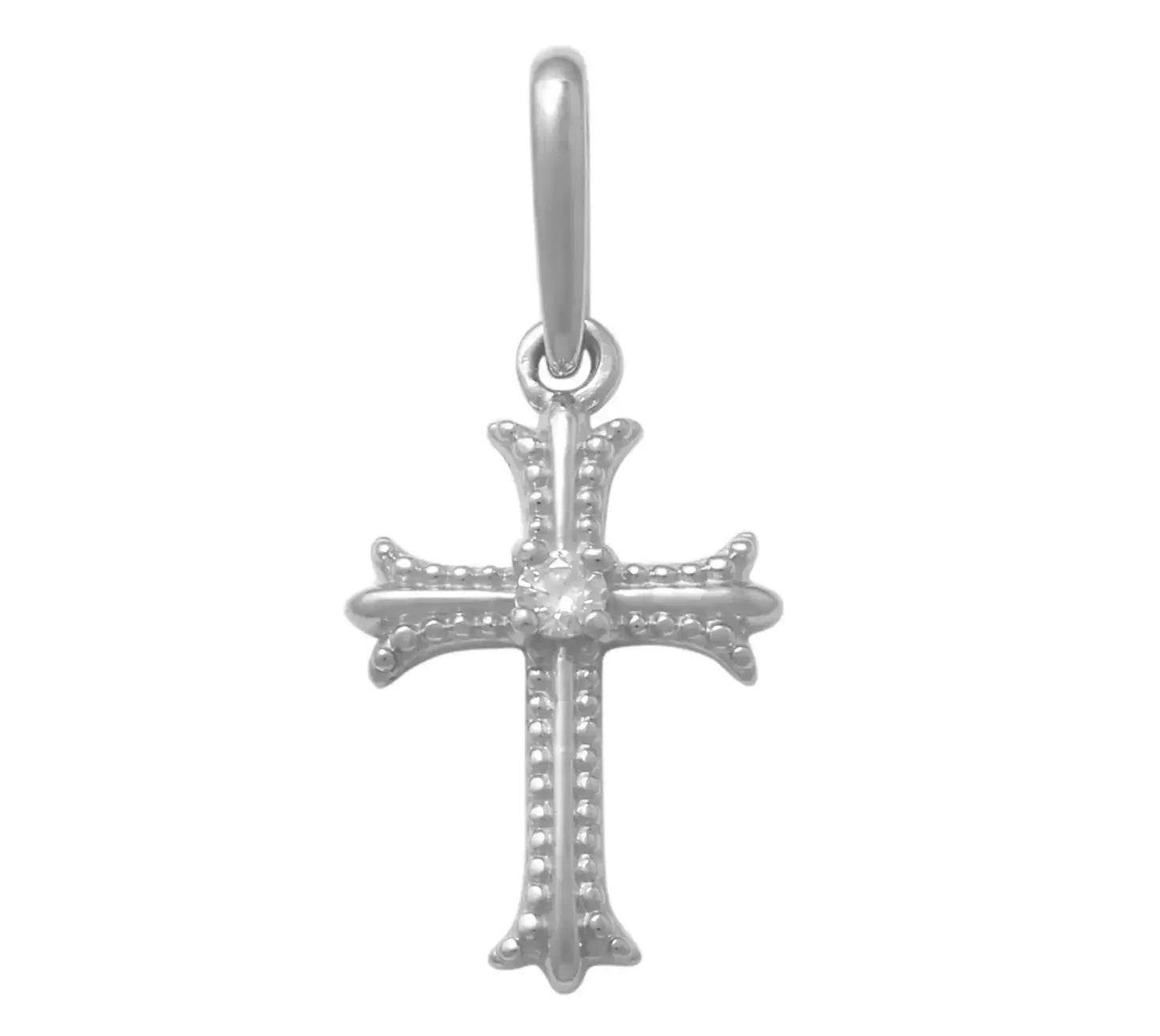 14K Solid Gold Diamond Gothic Cross Pendant – Anygolds