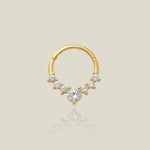 14K Solid Gold CZ Spike Leaf Clicker Hoop – Anygolds