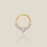 14K Solid Gold CZ Spike Leaf Clicker Hoop – Anygolds