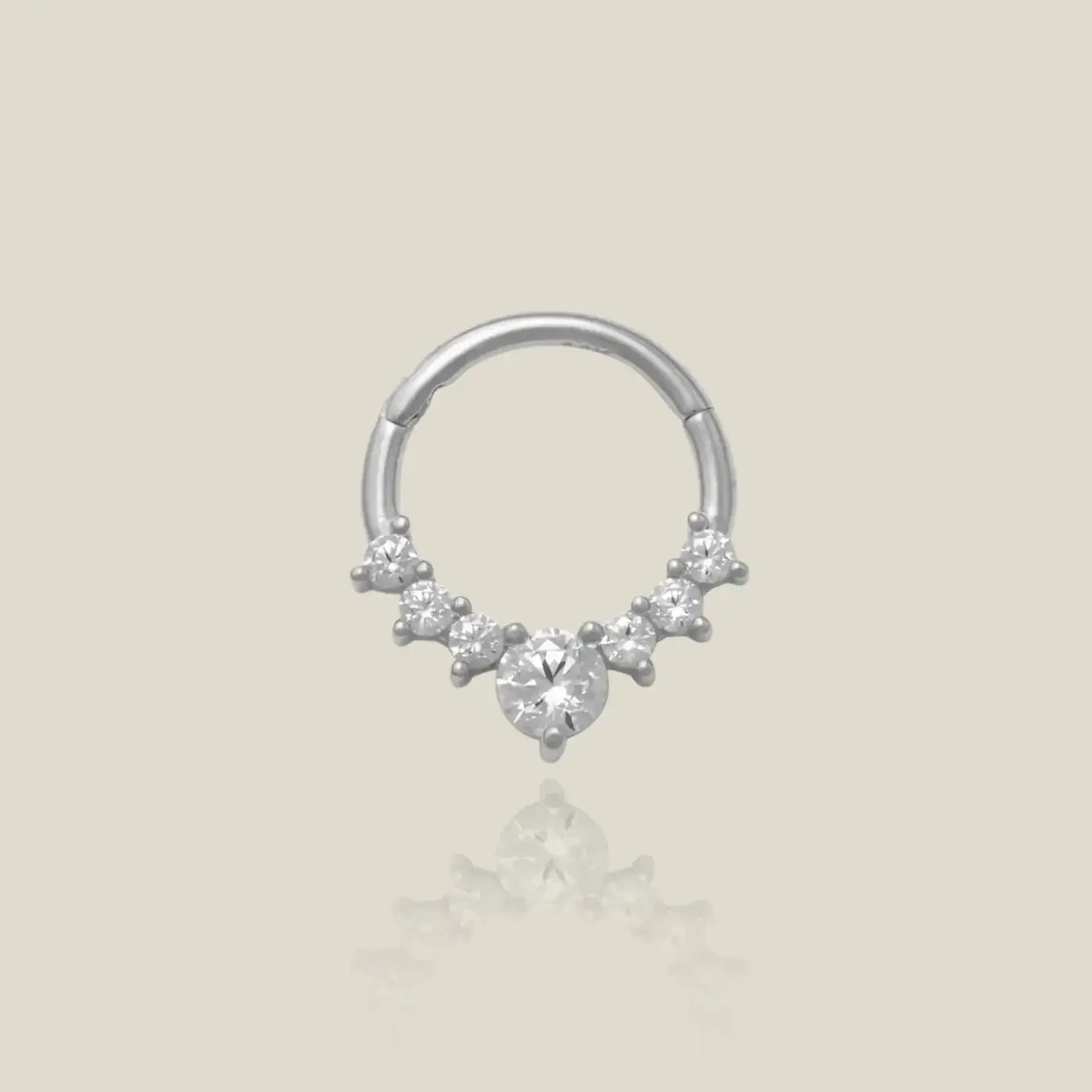 14K Solid Gold CZ Spike Leaf Clicker Hoop – Anygolds