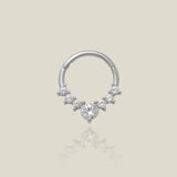 14K Solid Gold CZ Spike Leaf Clicker Hoop – Anygolds