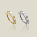 14K Solid Gold Straight Baguette Clicker Hoop – Anygolds