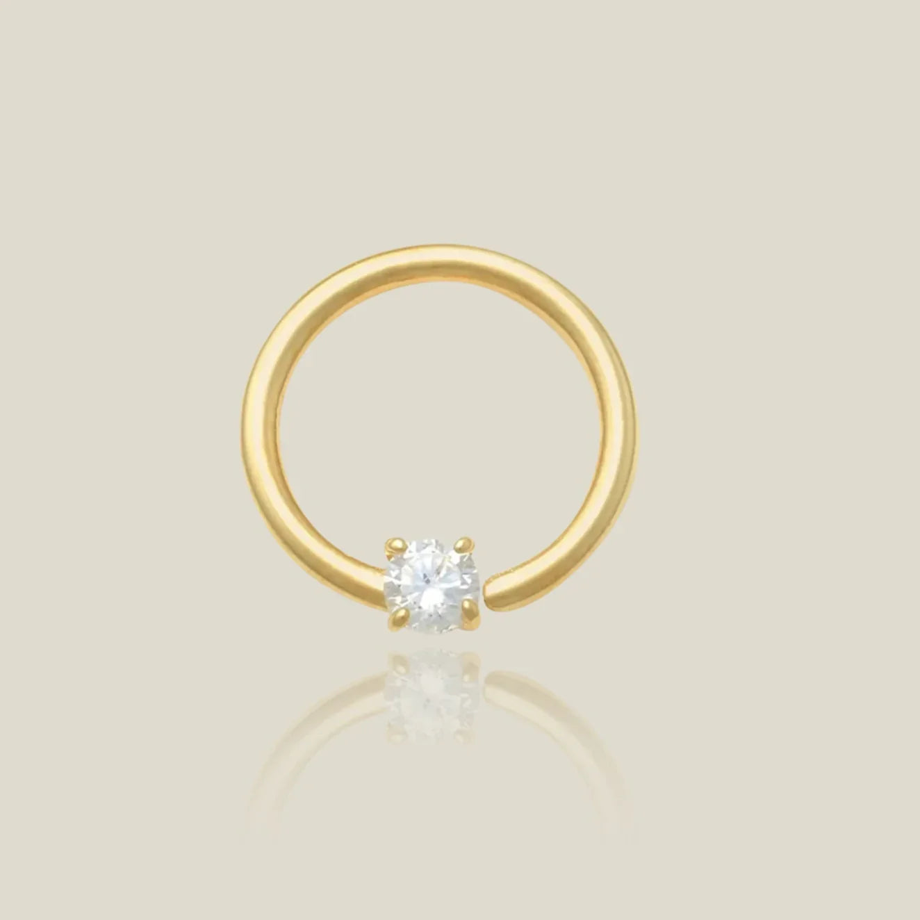 14K Solid Gold Gemstone Continuous Hoop – Anygolds