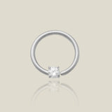 14K Solid Gold Gemstone Continuous Hoop – Anygolds