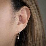 Pendientes de aro mini cuadrados