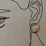 14K Solid Gold Moon Arc Face Huggie Hoop Earrings – Anygolds