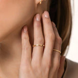 14K Solid Gold Hexagon Band Ring – Anygolds