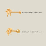 14K Solid Gold Spider Web Stud – Anygolds