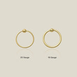 14K Solid Gold Captive Bead Ball Continuous Hoop – Anygolds