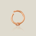 14K Solid Gold Bezel CZ Clicker Hoop – Anygolds