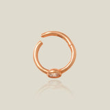 14K Solid Gold Bezel CZ Clicker Hoop – Anygolds