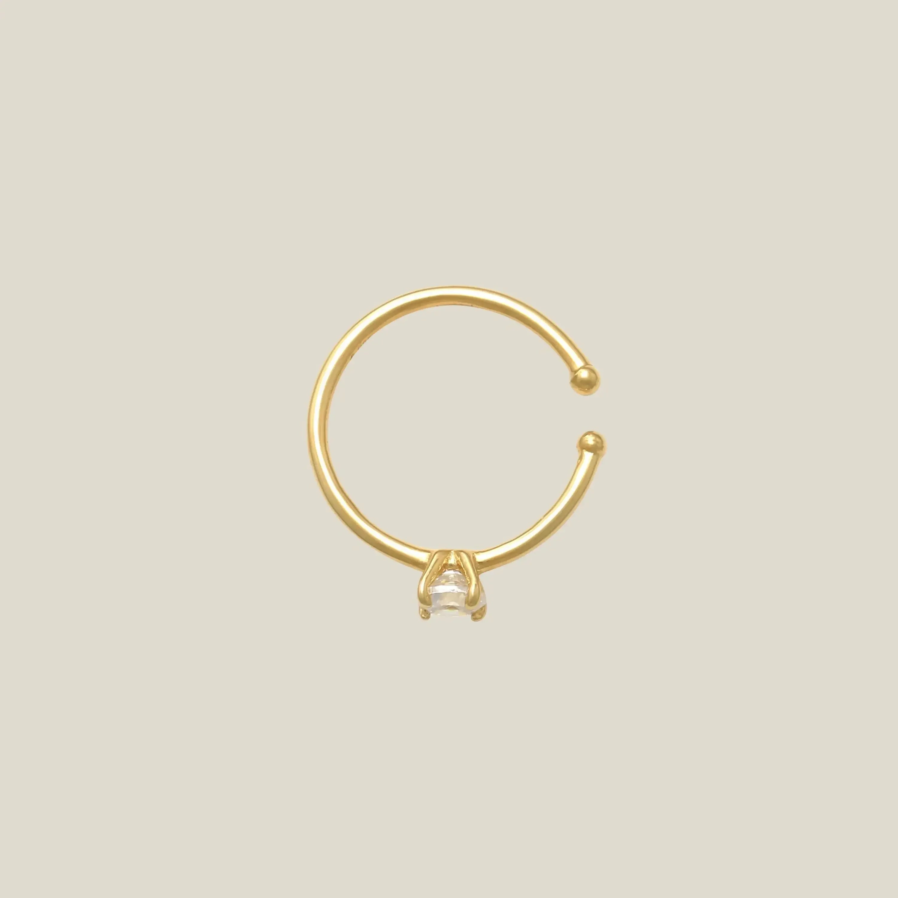 14K Solid Gold Diamond Continuous Hoop – Anygolds