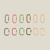 14K Solid Gold Color Stone Oval Clicker Connector – Anygolds