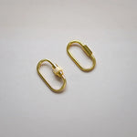 14K Solid Gold Barrel Oval Carabiner Screw Connector – Anygolds