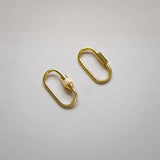 14K Solid Gold Barrel Oval Carabiner Screw Connector – Anygolds