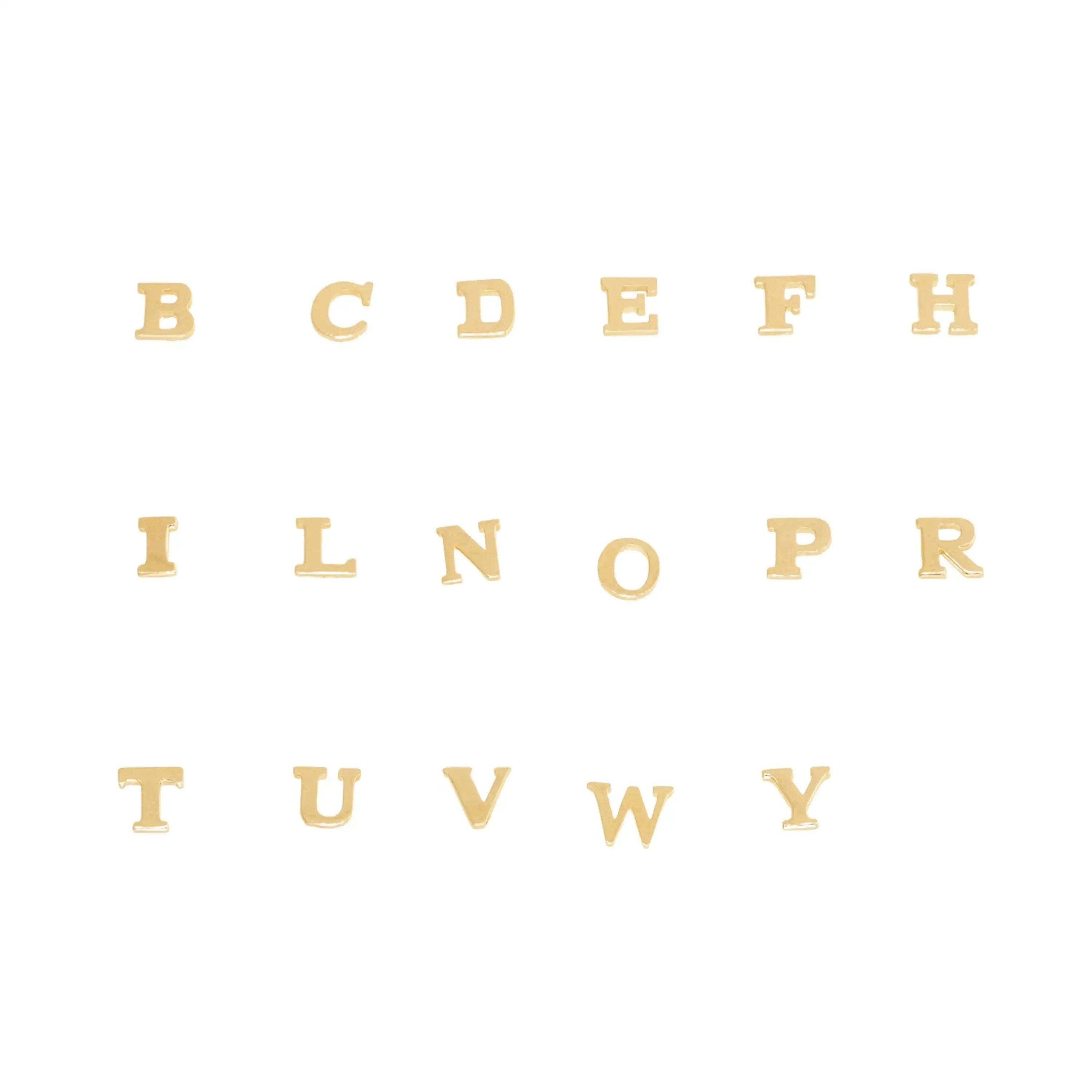 14K Solid Gold Initial Letter Stud Earrings – Anygolds