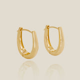 14K Solid Gold Oval Bold Hoop Earrings – Anygolds