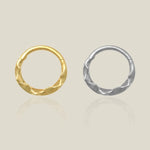 14K Solid Gold Wrinkled Clicker Hoop – Anygolds