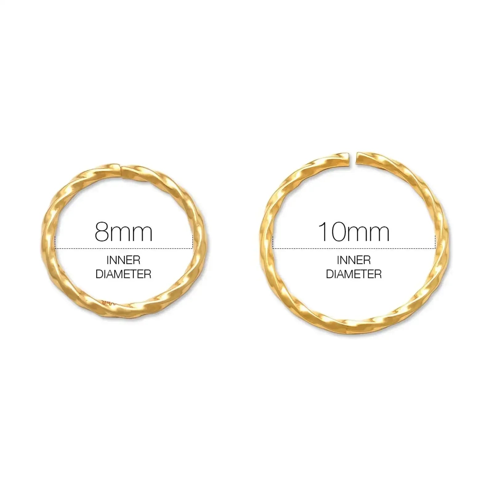 14K Solid Gold Twisted Endless Hoop – Anygolds
