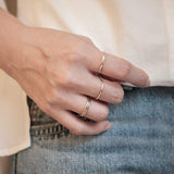 14K Solid Gold Minimalist Stacking Ring – Anygolds