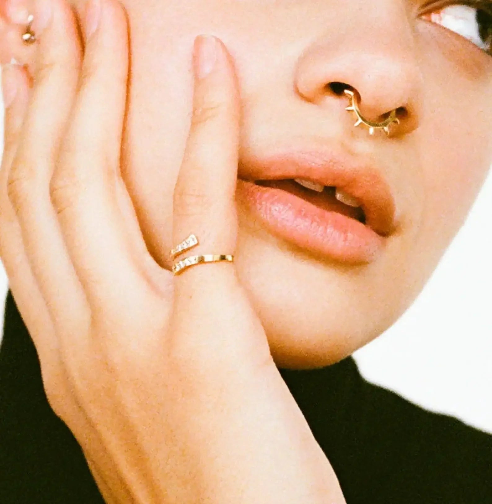 14K Solid Gold Spike Clicker Hoop – Anygolds