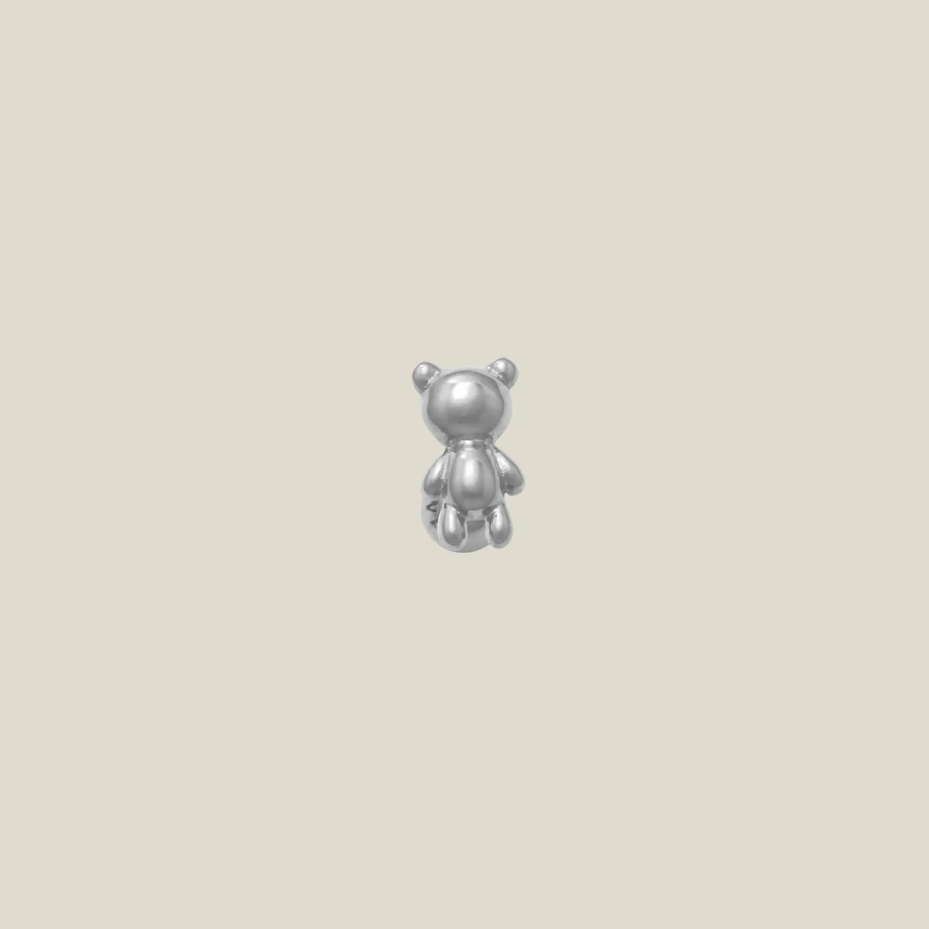 14K Solid Gold Mini Teddy Bear Stud – Anygolds