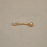 Teardrop Stone Curved Barbell - 16G