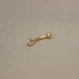 Teardrop Stone Curved Barbell - 16G