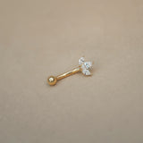 Marquise Lotus Flower Curved Barbell