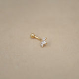 Marquise Lotus Flower Curved Barbell