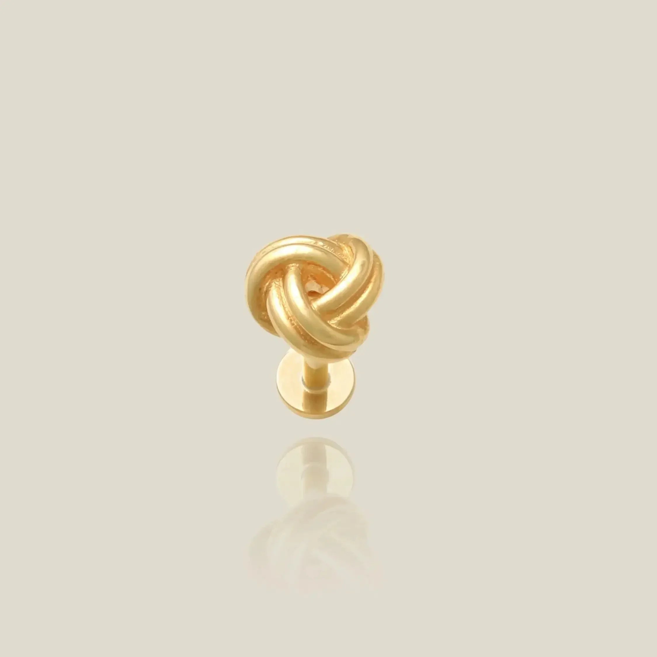 14K Solid Gold Love Knot Stud – Anygolds
