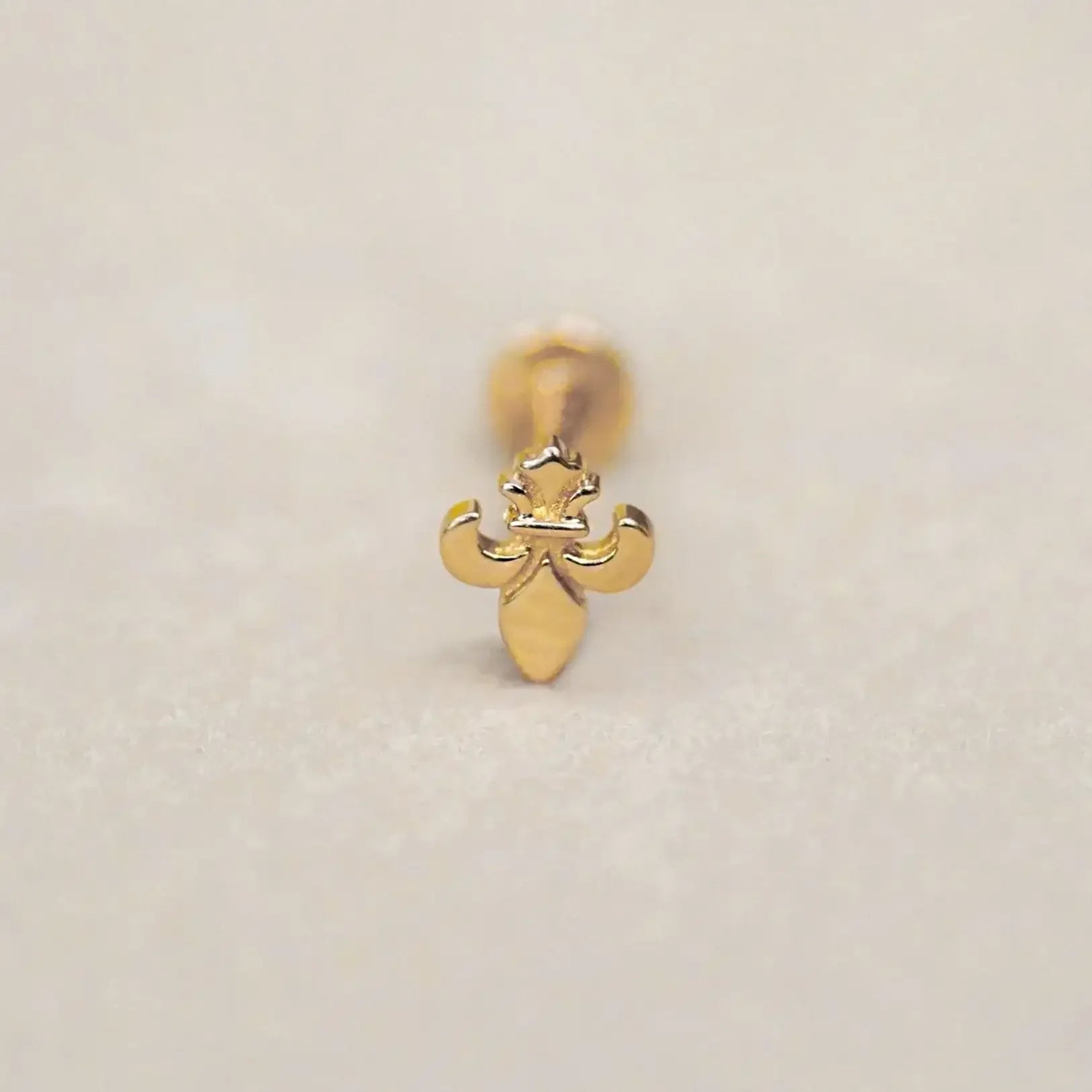 14K Solid Gold French Fleur-de-Lis Stud – Anygolds