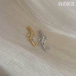 14K Solid Gold Curved Koi Fish Stud Piercing Earring - Anygolds 