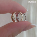 14K Solid Gold Moon Arc Face Clicker Hoop – Anygolds