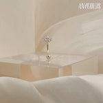 14K Solid Gold Lotus Flower Curved Barbell – Anygolds