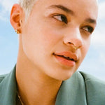 14K Solid Gold Beaded Clicker Tri-Hoop – Anygolds