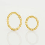 14K Solid Gold Twisted Rope Clicker Hoop – Anygolds