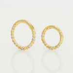 14K Solid Gold Twisted Rope Clicker Hoop – Anygolds
