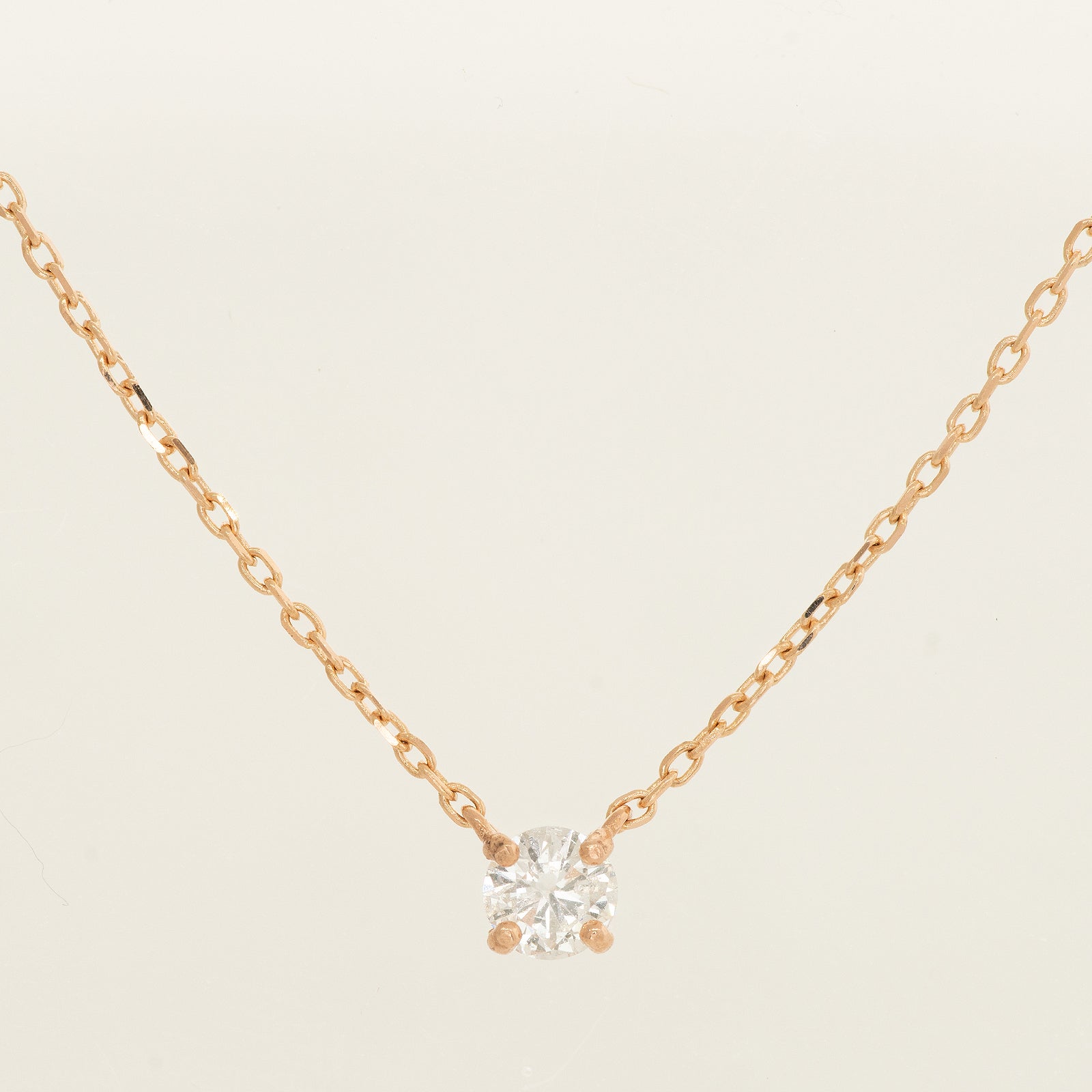 Simple Rose Gold and Diamond Chain Necklace