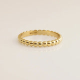 14K Solid Gold Beaded Band Ring – Anygolds