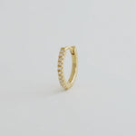 14K Solid Gold Diamond Round Eternity Hoop (Single, Pair) – Anygolds