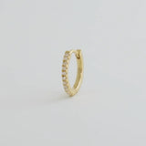 14K Solid Gold Diamond Round Eternity Hoop (Single, Pair) – Anygolds
