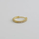 14K Solid Gold Diamond Round Eternity Hoop (Single, Pair) – Anygolds