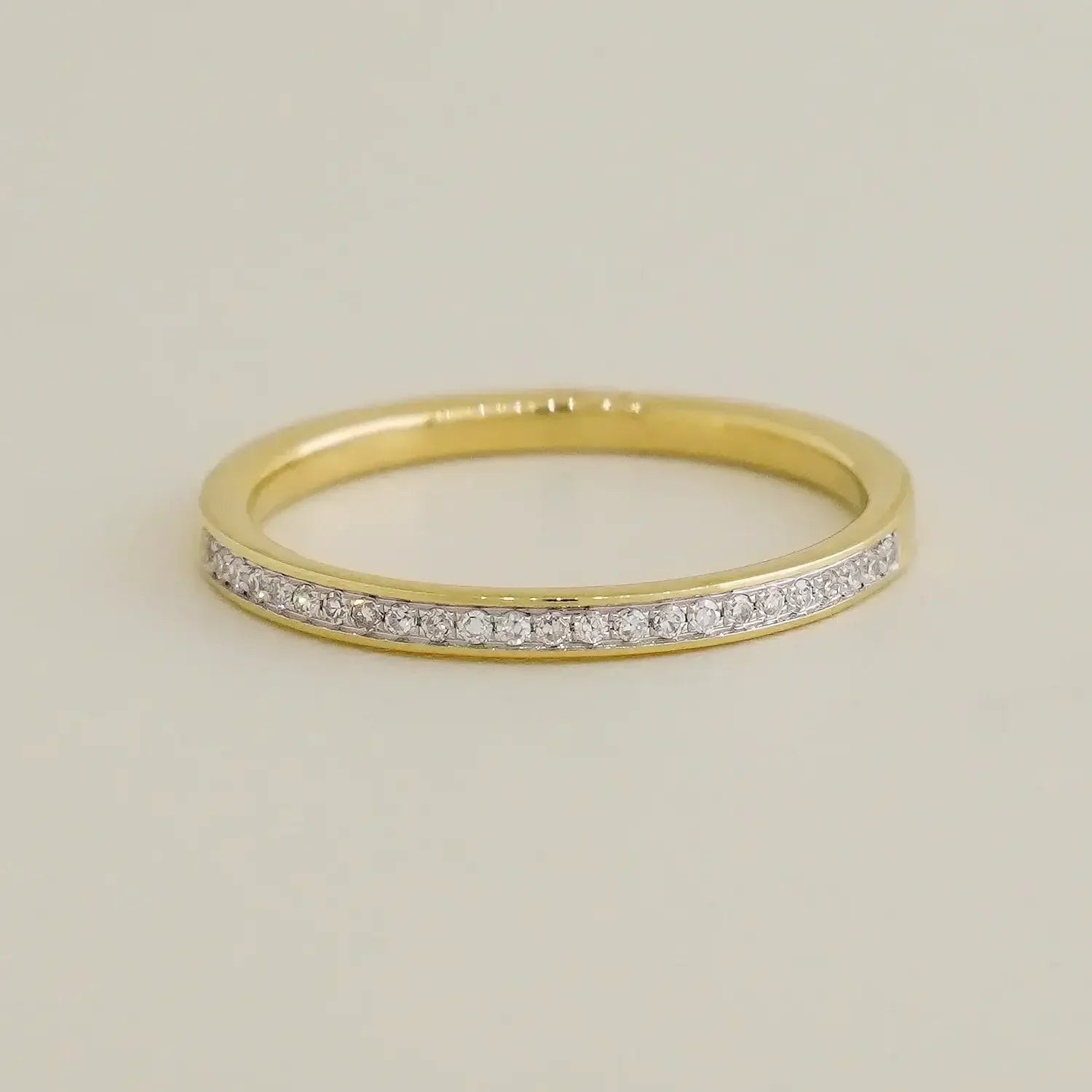14K Solid Gold Channel-Set Diamond Ring – Anygolds