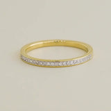 14K Solid Gold Channel-Set Diamond Ring – Anygolds