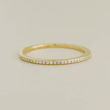 14K Solid Gold Pavé Diamond Stacking Ring – Anygolds
