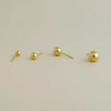 14K Solid Gold Sphere Ball Stud Earrings – Anygolds